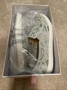 Alex Marie Sequin-Embellished Slip-On Sneakers in Mint